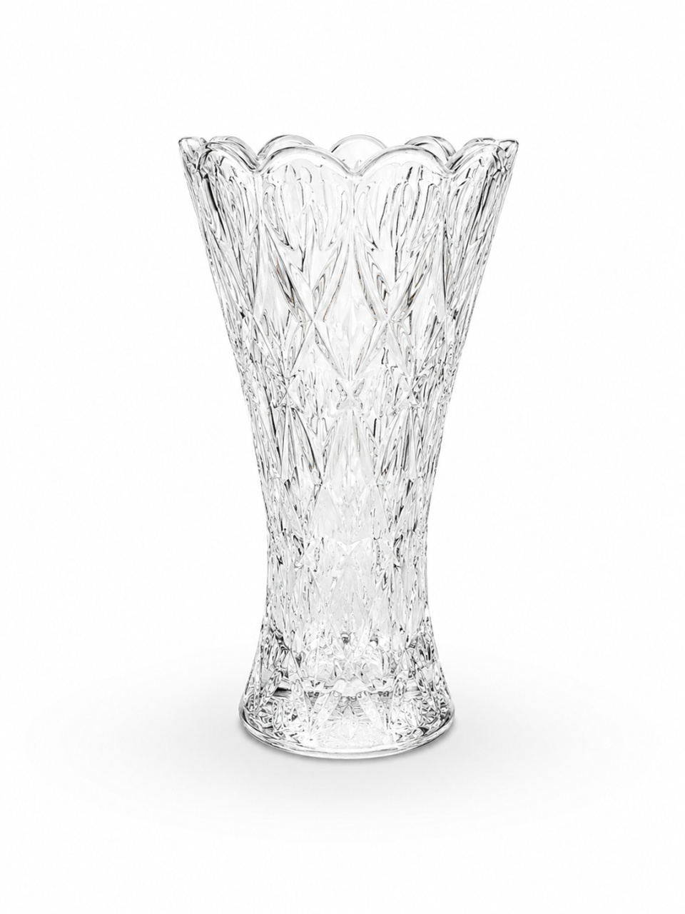 Vaso de Vidro Lapidado 24Cm - Lok Festas.BA