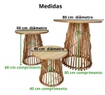 Trio de Mesas Vime Base Treliça - imagem 2
