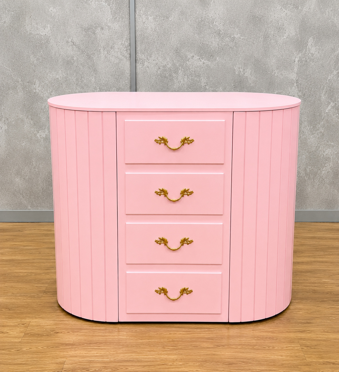 Cômoda Oval 3 Em 1 Rosa - Lok Festas.BA