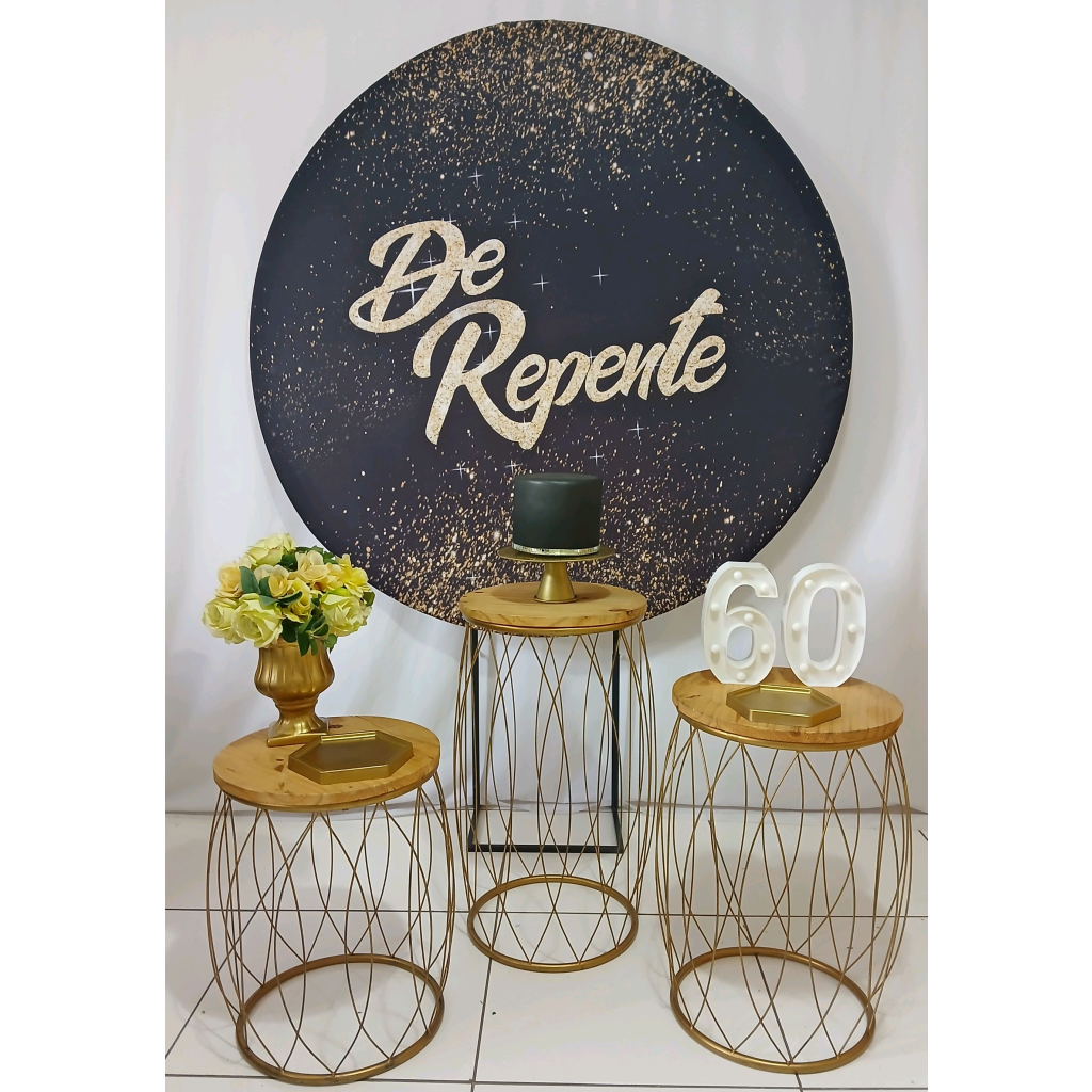 de Repente Dourado E Preto Adulto Feminino Com Garden Kit Premium - Rocha Decorações