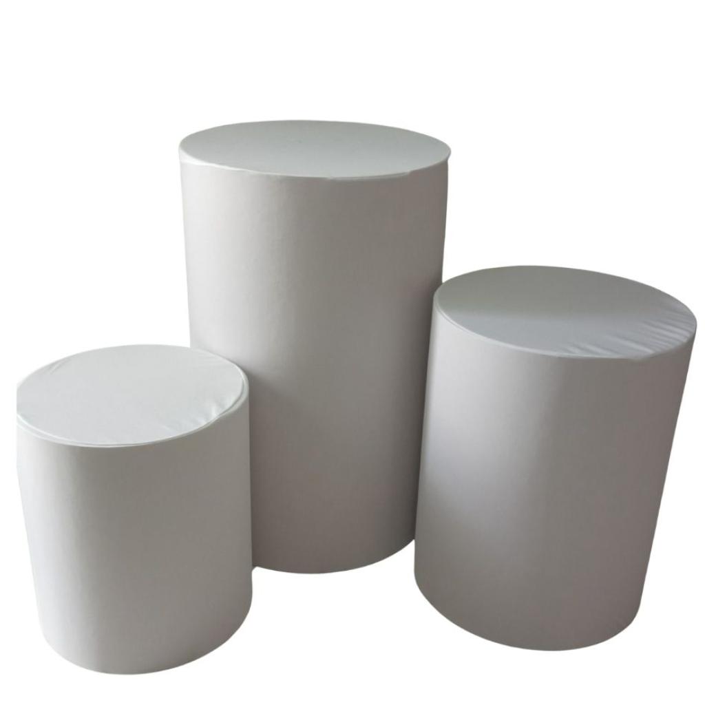 Trio de Cilindro + Capa Branca - Rocha Decorações