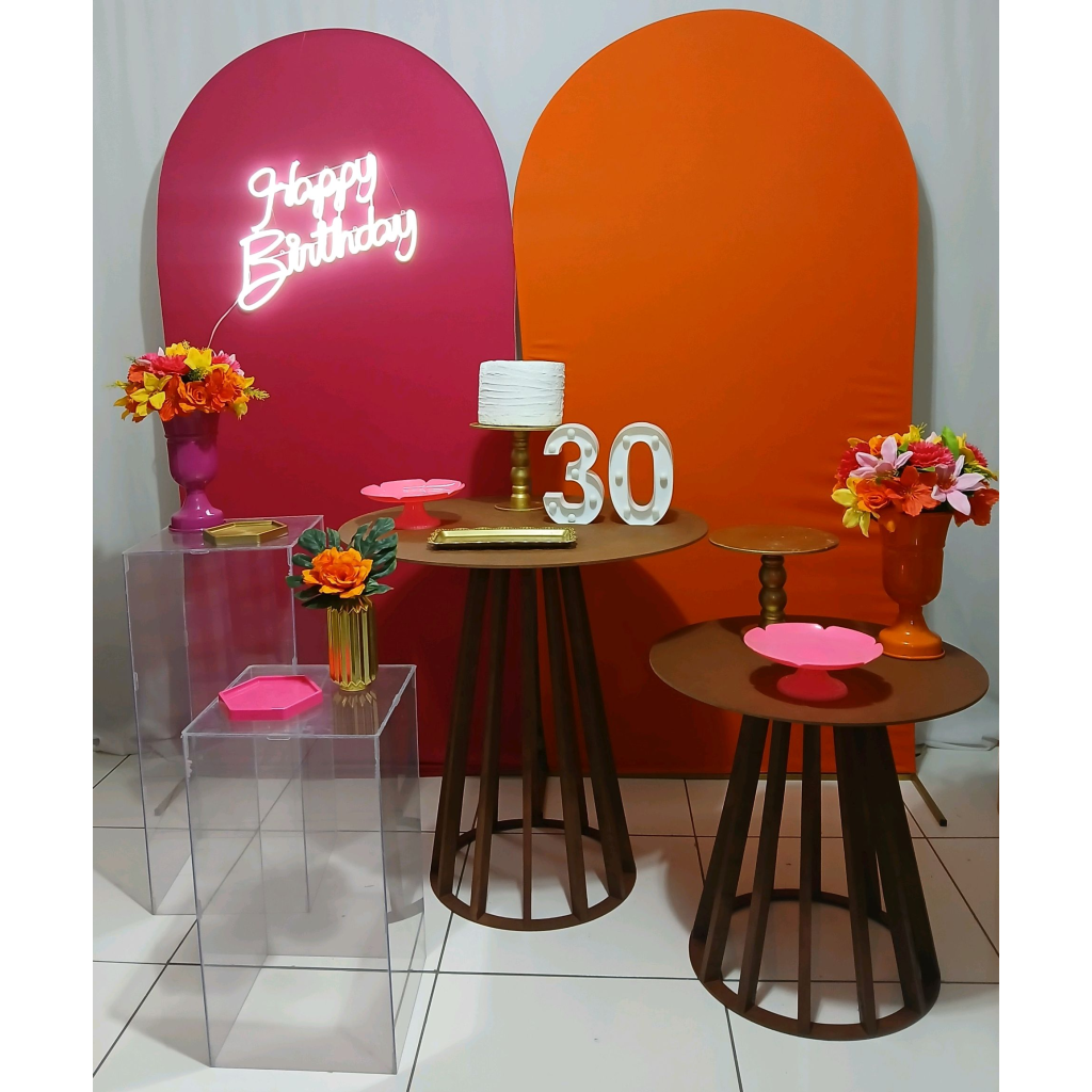 Pink E Laranja Composição - Rocha Decorações