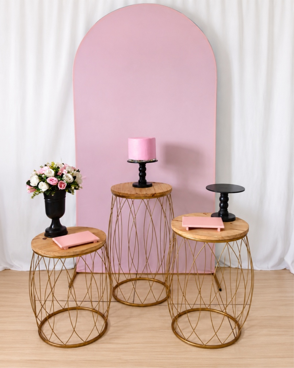 Rosa E Preto Composição K-7174 - Rocha Decorações Pegue e Monte Itatiba