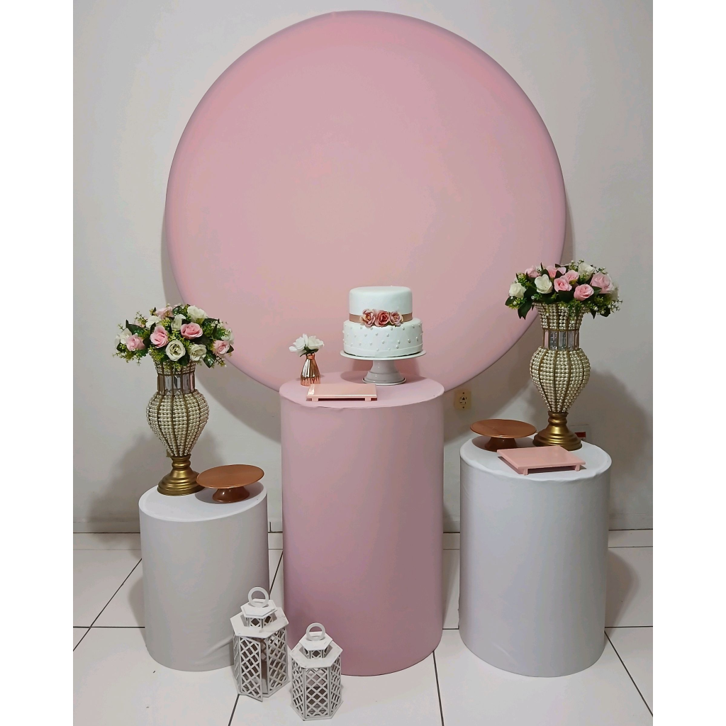 Feminino Rosa E Branco Composição - Rocha Decorações