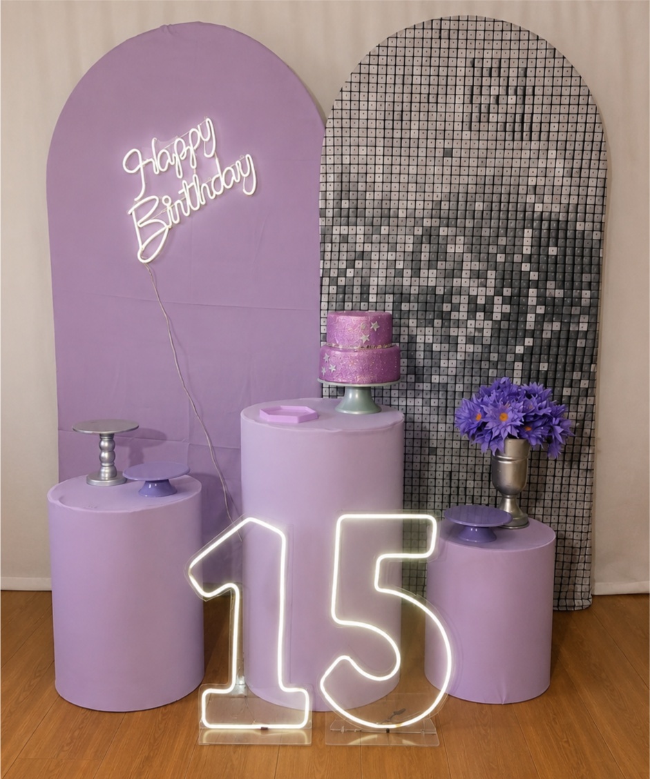 Lilas E Prata 15 Anos Composição K3727 - Rocha Decorações Pegue e Monte Itatiba
