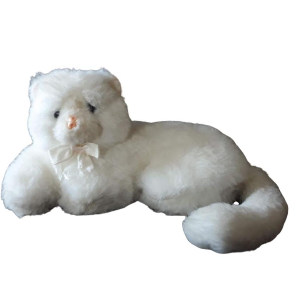 Gato Branco Pelucia - Rocha Decorações