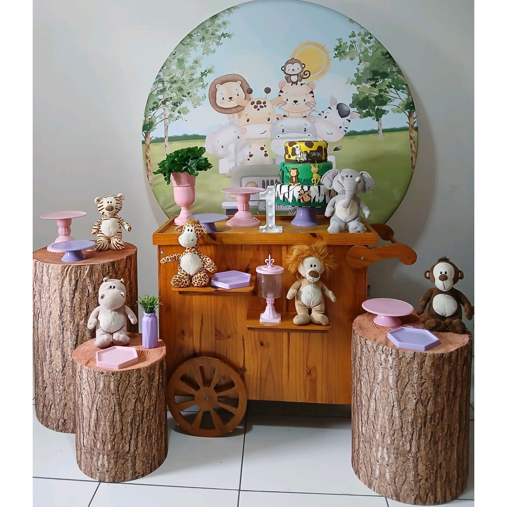 Safari Rosa Pocket + Cilindros Composição - Rocha Decorações