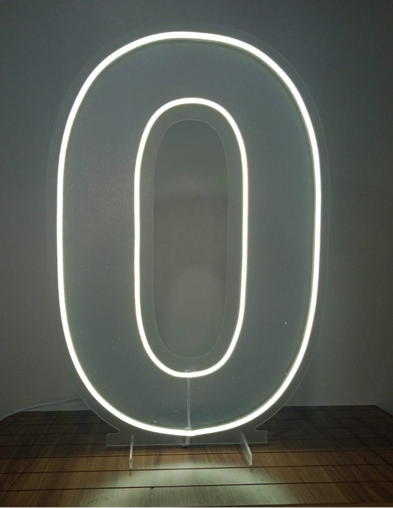 Numero Zero ''0'' Luminoso 0,50Cm - Rocha Decorações