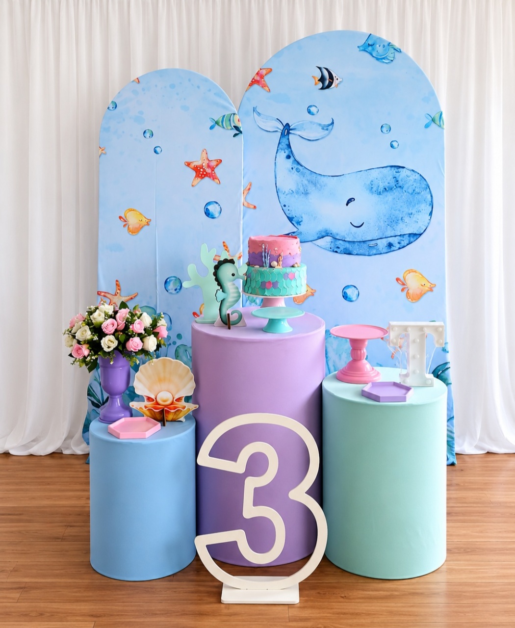 Fundo Do Mar Menina Duo Romano - Rocha Decorações Pegue e Monte Itatiba