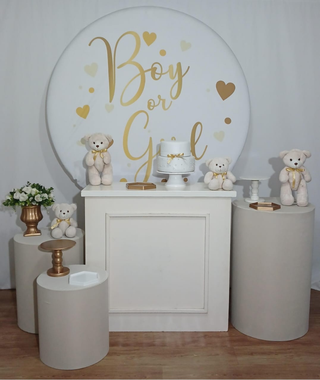 Revelação Branco E Dourado Kit Plus K-7600 - Rocha Decorações Pegue e Monte Itatiba