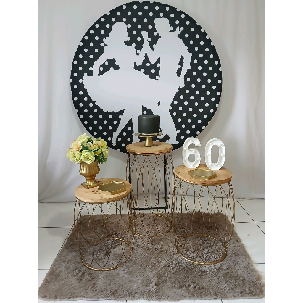 Anos 60 Dourado E Preto Com Garden Kit Premium - Rocha Decorações