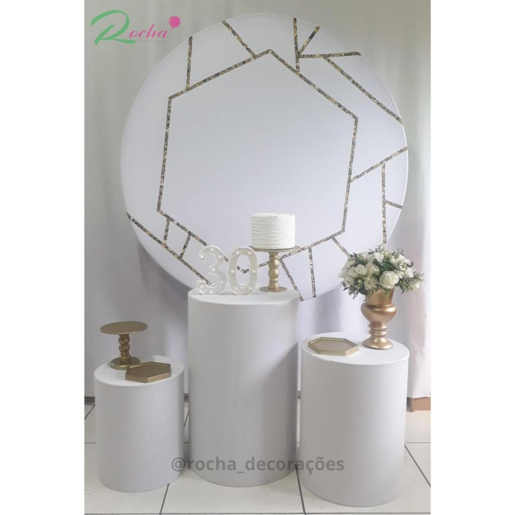Branco E Dourado (Kit41336) - Rocha Decorações