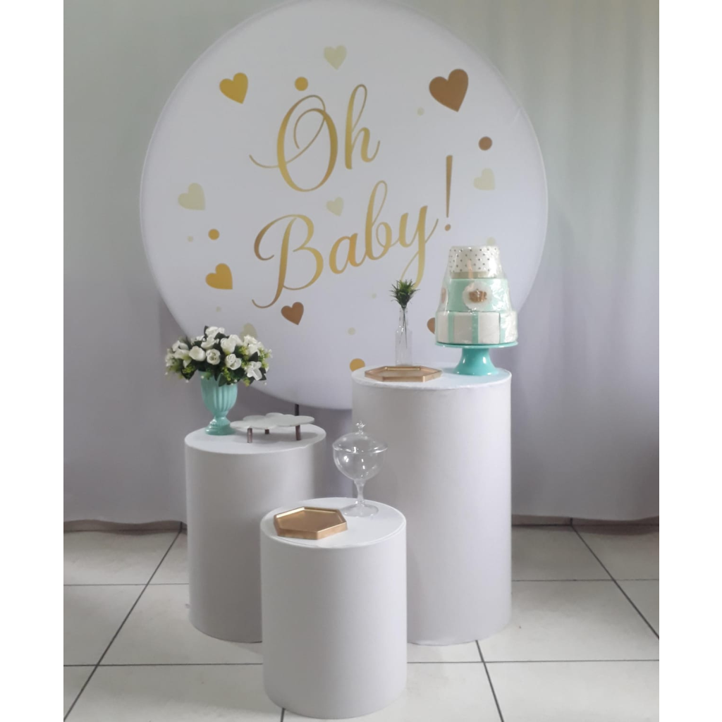 Oh Baby Branco Dourado E Verde Kit Essencial - Rocha Decorações