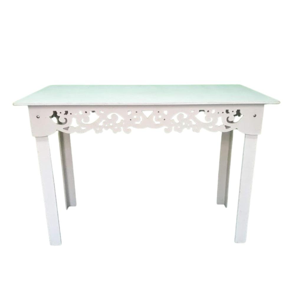 Mesa Mdf Floral Branca 1,20 X 0,70 - Branco - Rocha Decorações