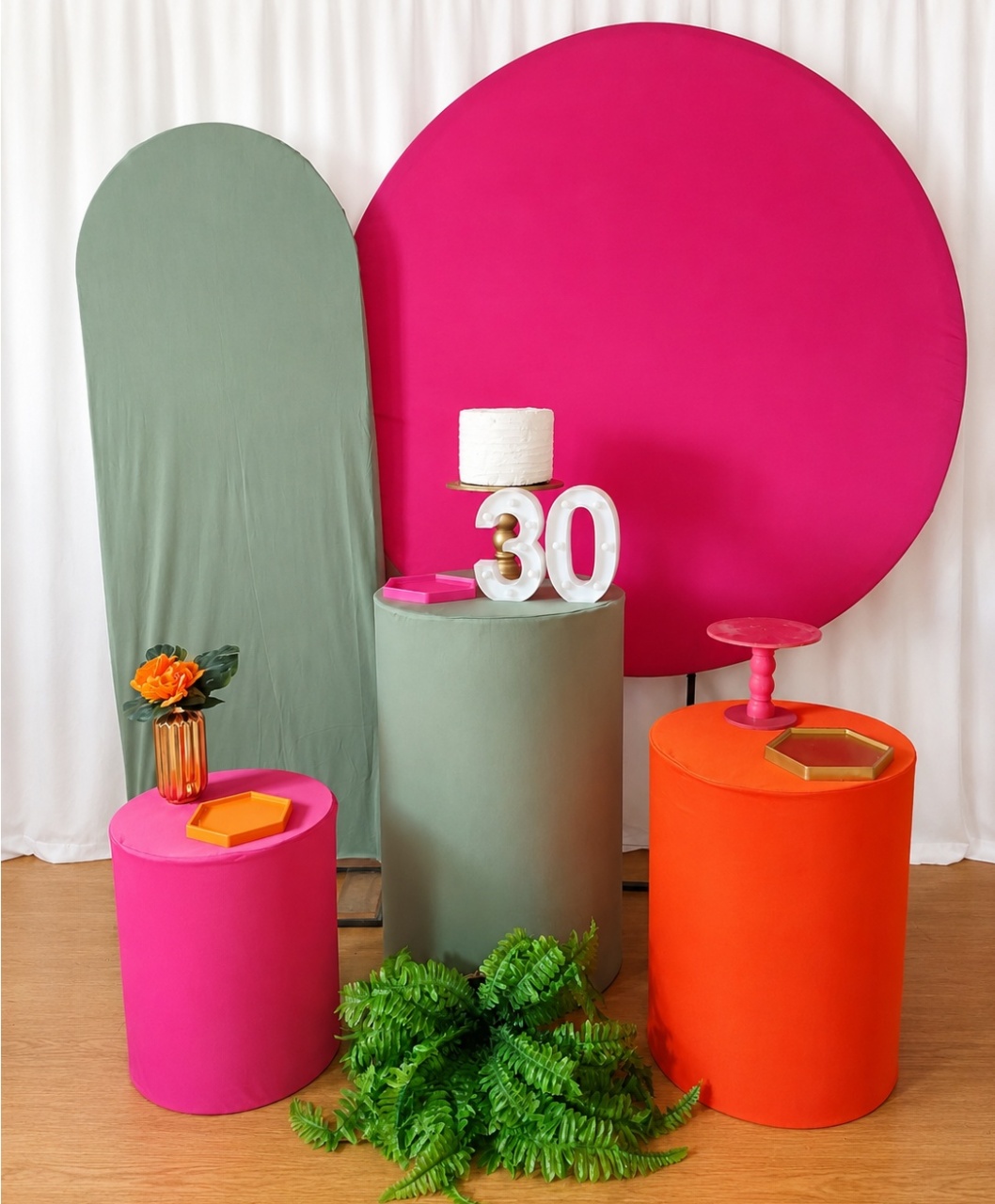 Tropical Verde, Pink E Laranka Composição 7026 - Rocha Decorações Pegue e Monte Itatiba