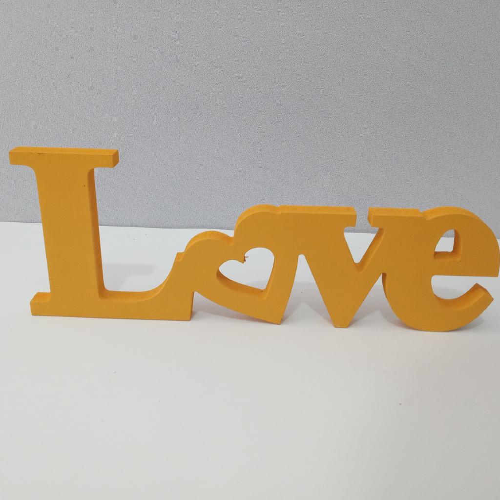 Love Amarelo Mdf - Rocha Decorações