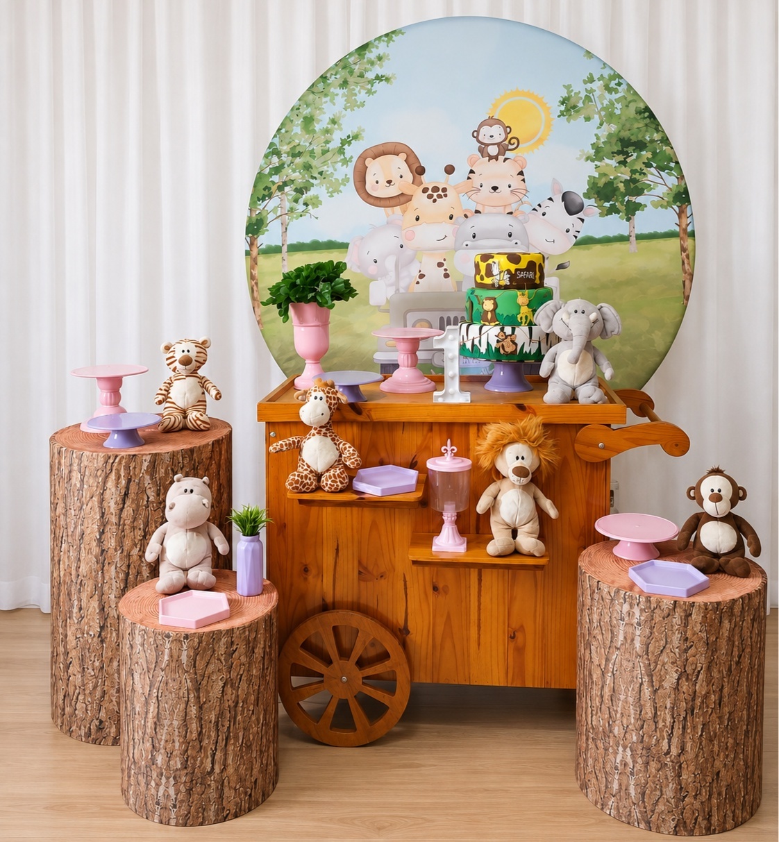 Safari Rosa Composição K-3652 - Rocha Decorações Pegue e Monte Itatiba