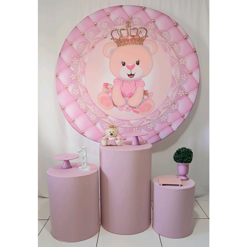 Ursa Rosa Coroa Kit Essencial - Rocha Decorações