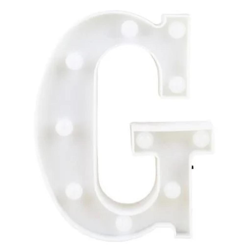 Letra ''G'' Led Luminoso 0,22Cm (Não Acompanha Pilha) - Branco - Rocha Decorações