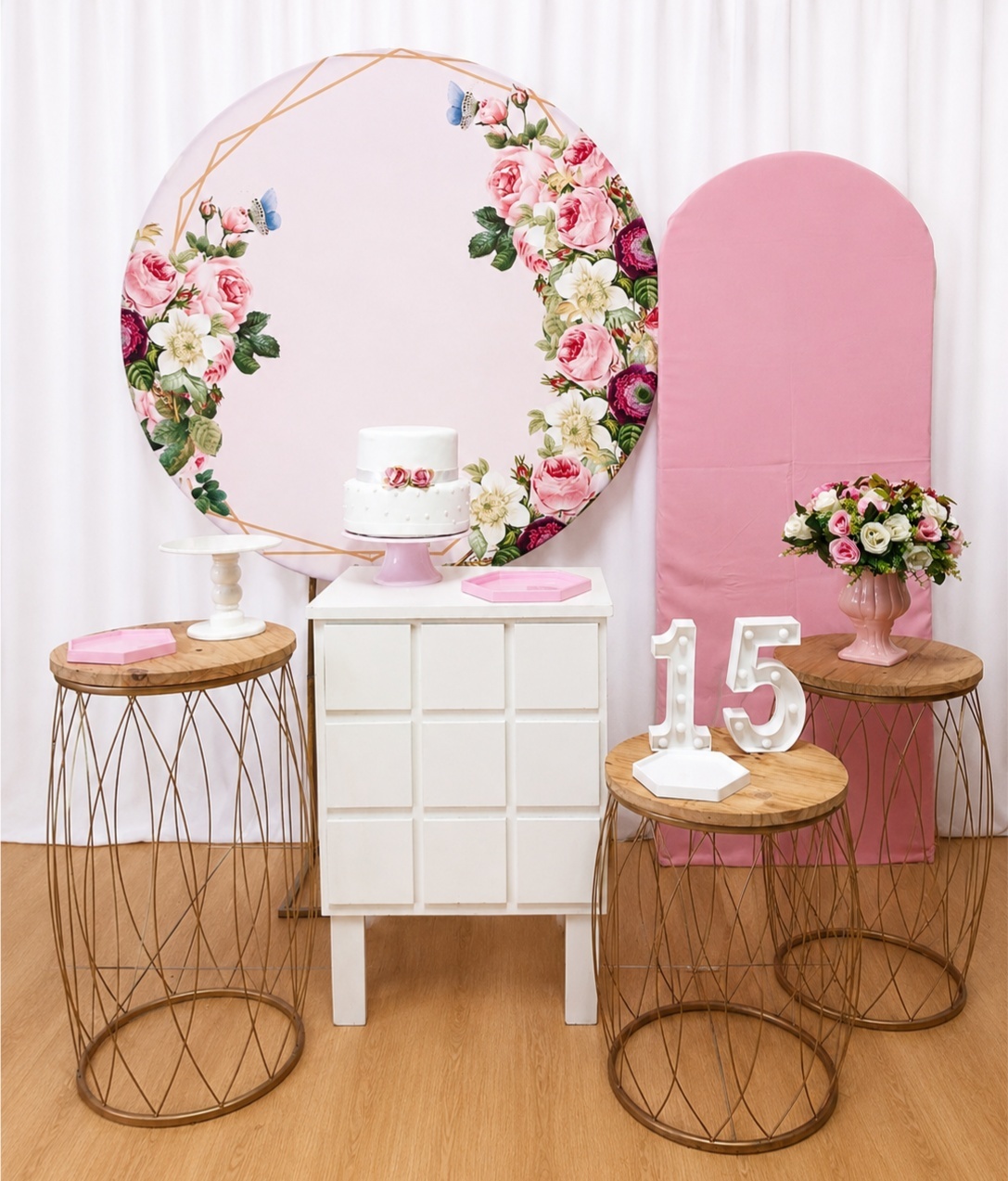FLORAL ROSA E BRANCO COM KIT MASTER