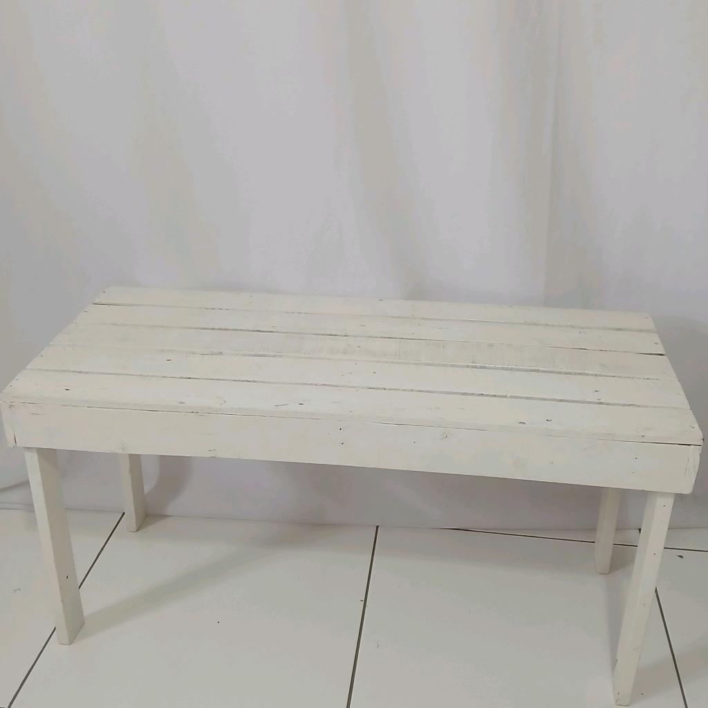 Banco Palete Branco 2 Lugares - Branco - Rocha Decorações
