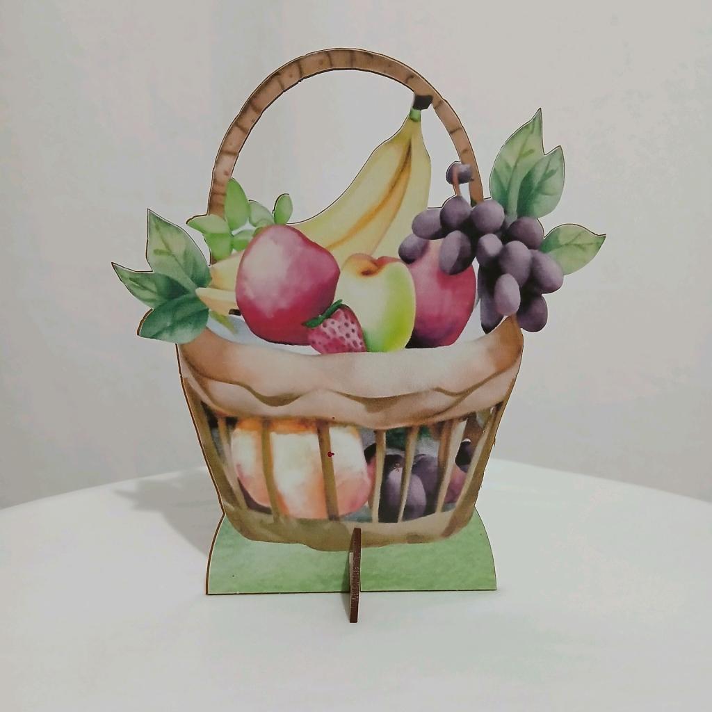 Cesta de Frutas Display Fazendinha 20Cm - Rocha Decorações