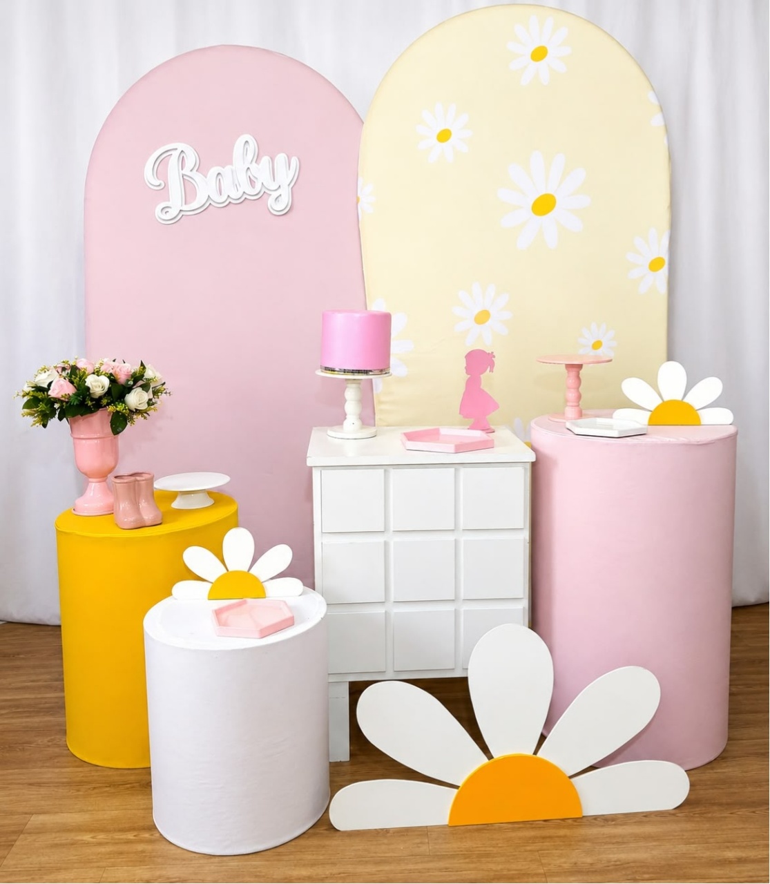 Margarida Cha de Bebe Menina Kit Master Com Adicional K4167 - Rocha Decorações Pegue e Monte Itatiba