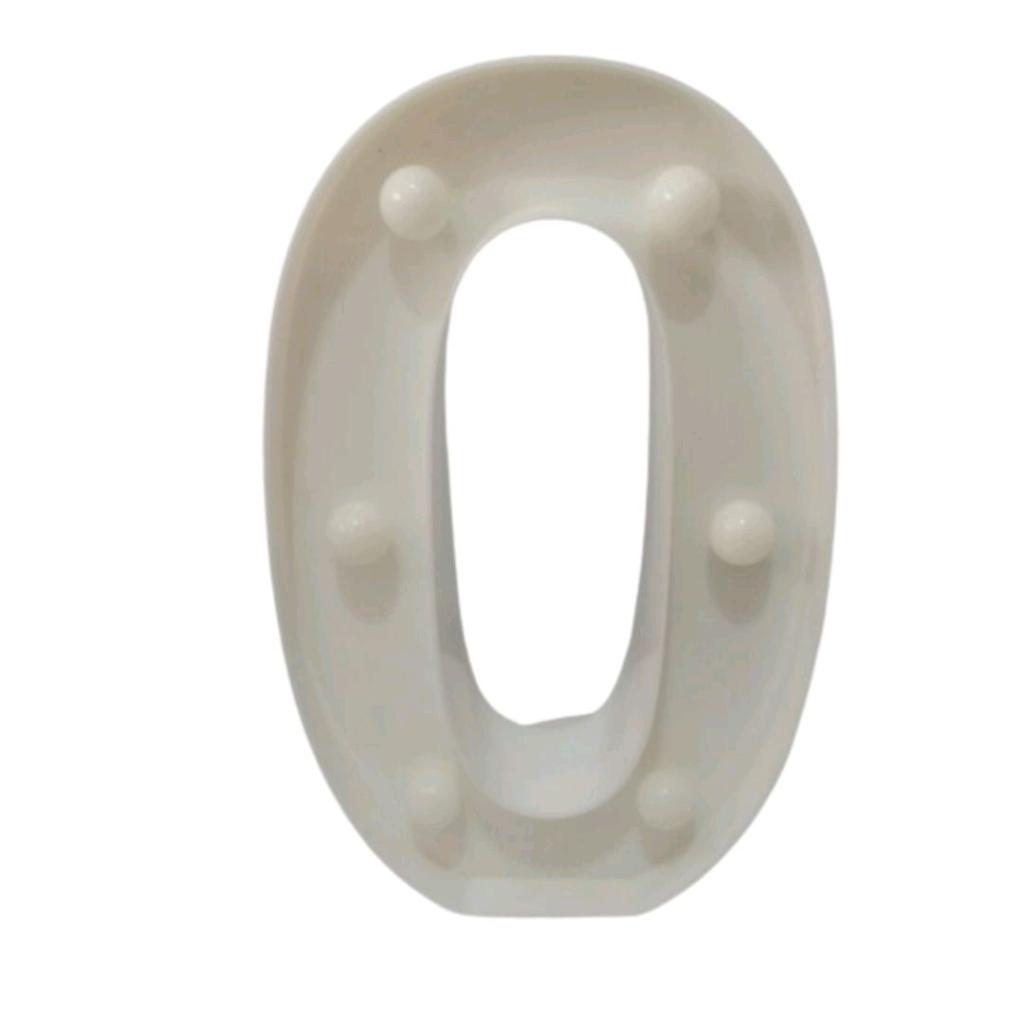 Numero Zero "0" Luminoso 15Cm (Não Acompanha Pilha) - Branco - Rocha Decorações