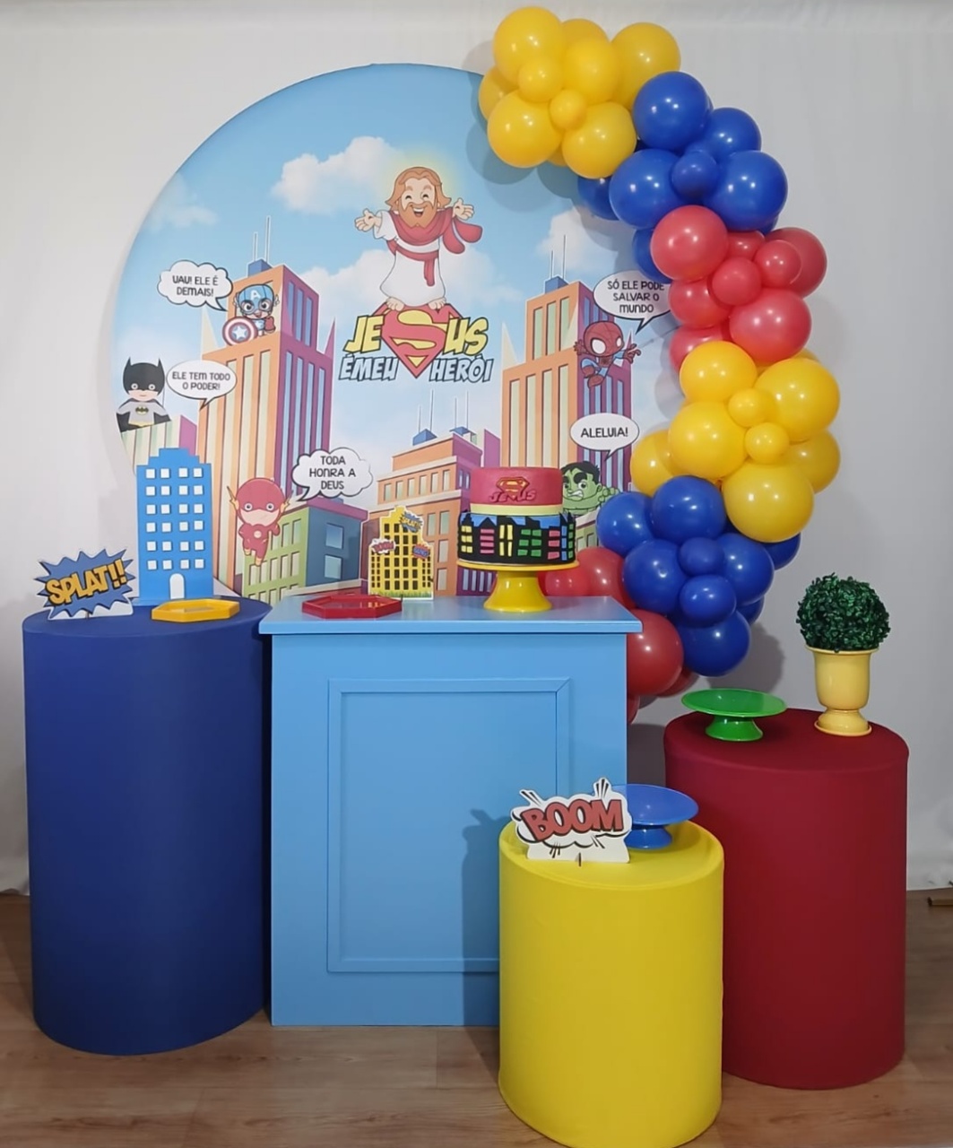 Jesus Meu Heroi Kit Plus Com Balão 2 Metros - Rocha Decorações