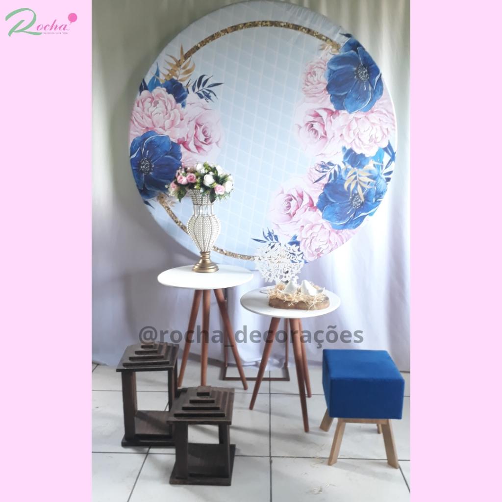 Azul E Rosa Floral Composição - Rocha Decorações