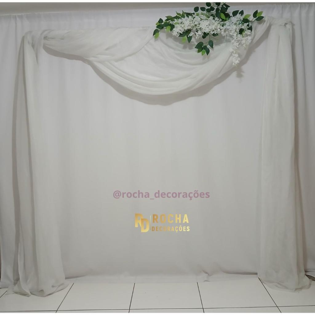 Painel Com 1 Arranjo de Flores Branco - Rocha Decorações