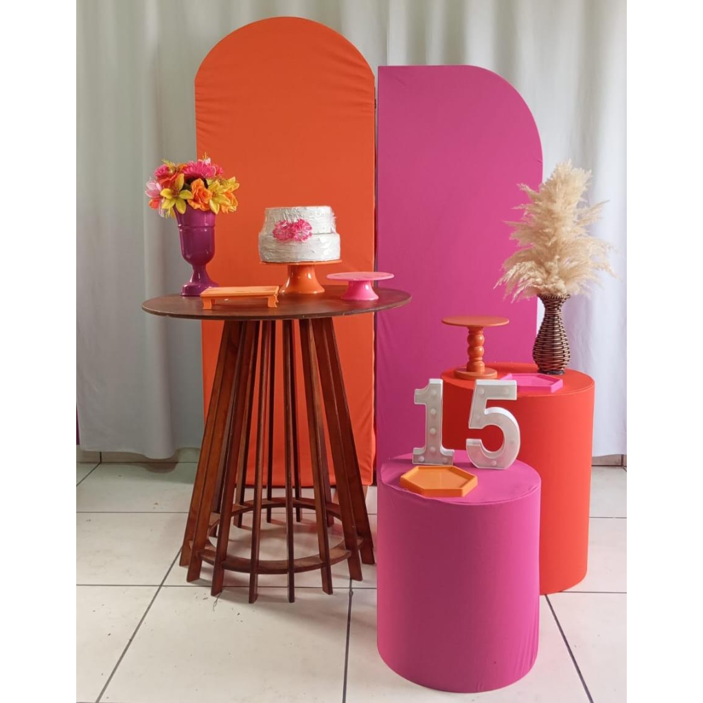 Pink E Laranja 15 Anos Composição - Rocha Decorações