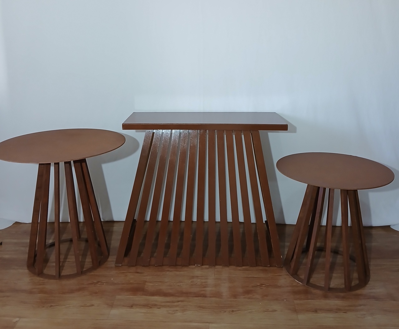 Trio Mesa Ripada Rustica - Rocha Decorações Pegue e Monte Itatiba