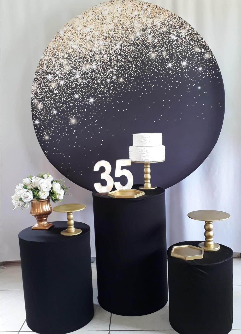 Adulto Glitter Dourado E Preto Essencial - Rocha Decorações