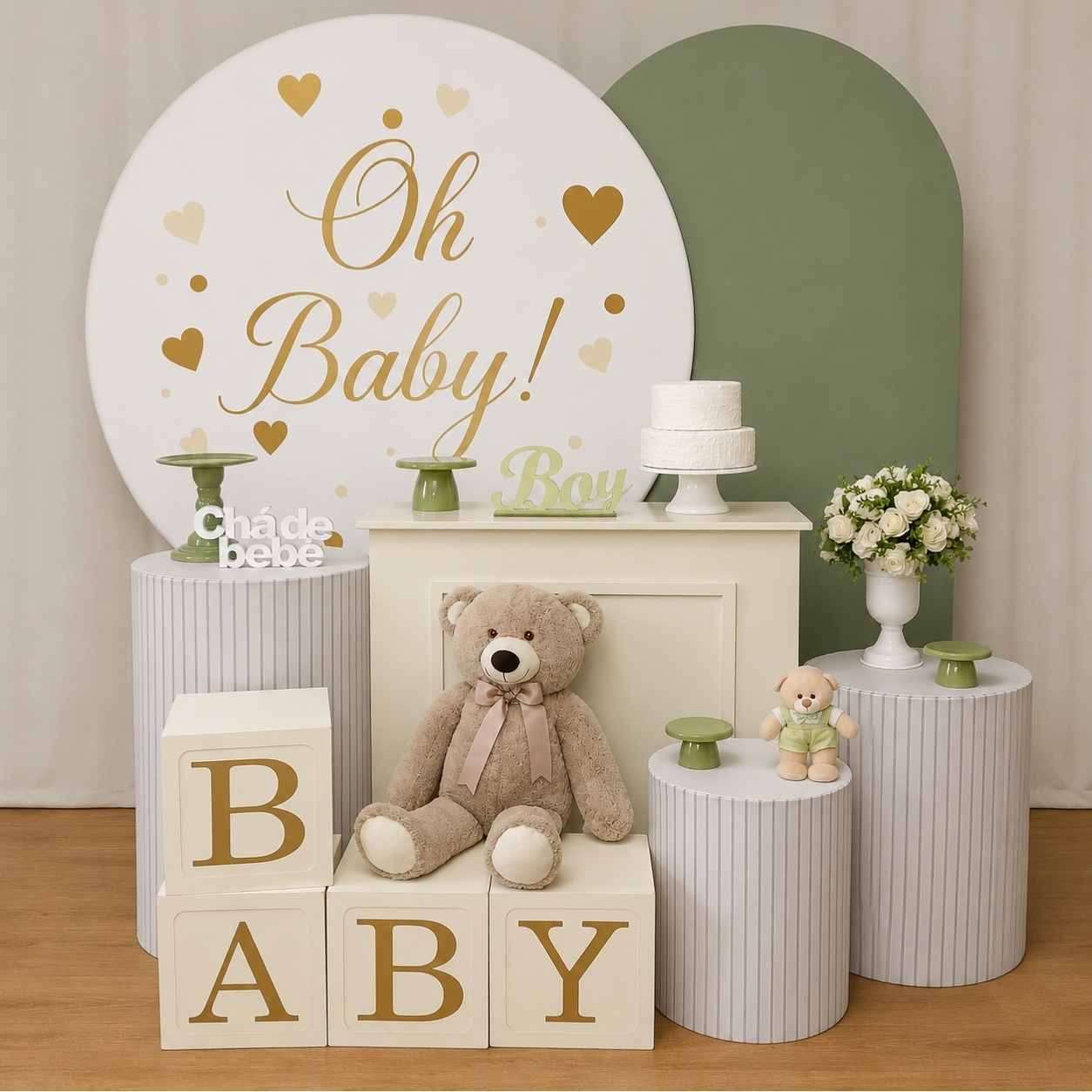 Verde Cha de Bebe Menino Kit Master Cim Adicional - Rocha Decorações Pegue e Monte Itatiba