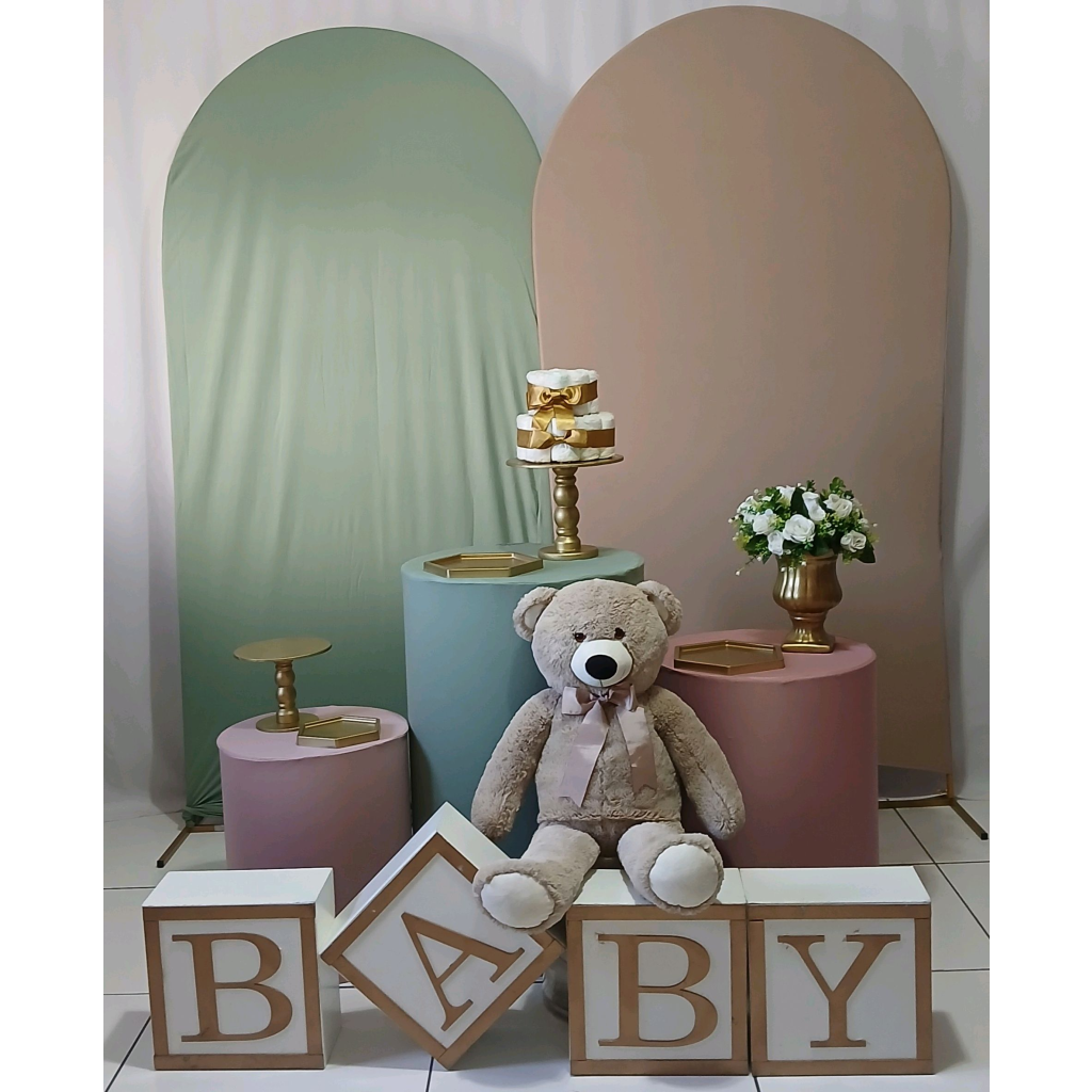 Oh Baby Cha de Bebe Menino Verde E Nude Composição - Rocha Decorações