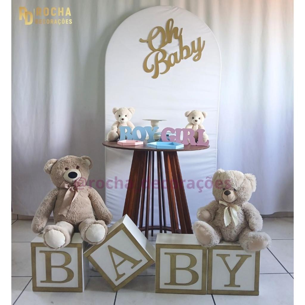 Cha Revelação Oh Baby Azul E Rosa Composição - Rocha Decorações