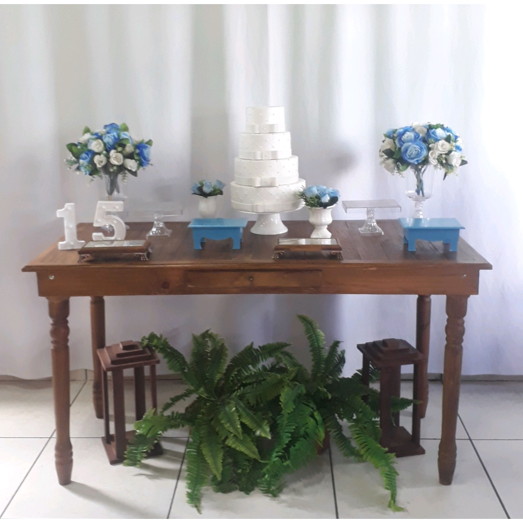 Azul E Branco 15 Anos Sem Fundo Composição - Rocha Decorações