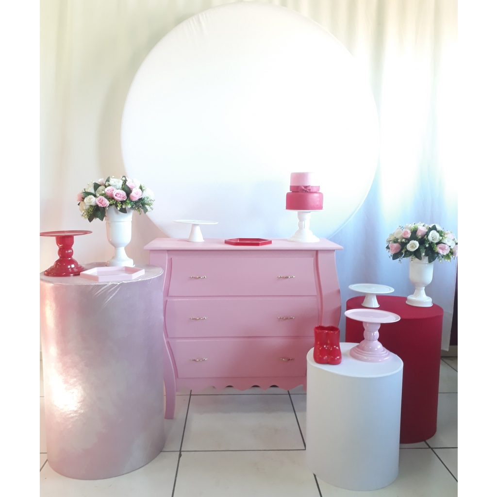 Rosa Vermelho E Branco Para Incluir Tema Kit Plus - Rocha Decorações