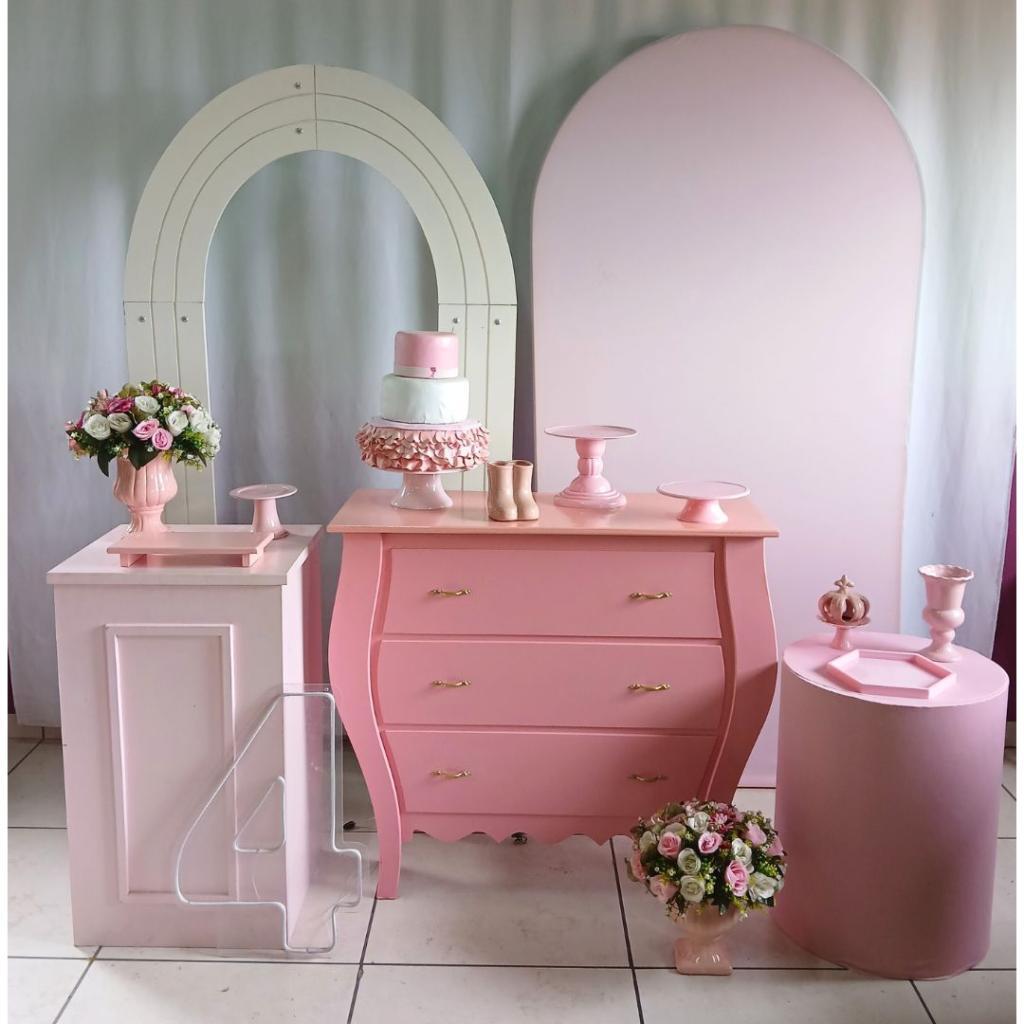 Rosa E Branco Base Para Incluir Tema I - Rocha Decorações
