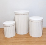 Trio de Cilindro Ripado Branco G - imagem 2