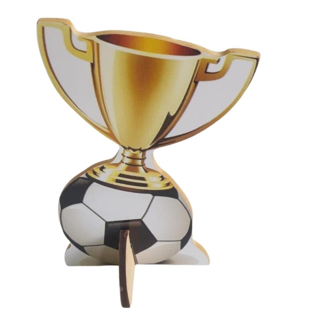 Trofeu E Bola Futebol Displays Mdf - Rocha Decorações
