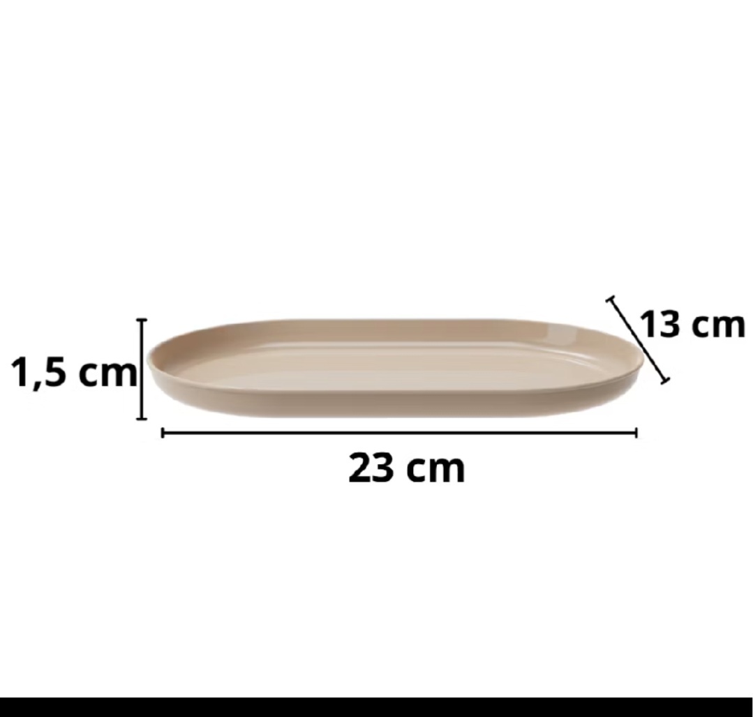 Bandeja Bege Oval - Rocha Decorações Pegue e Monte Itatiba