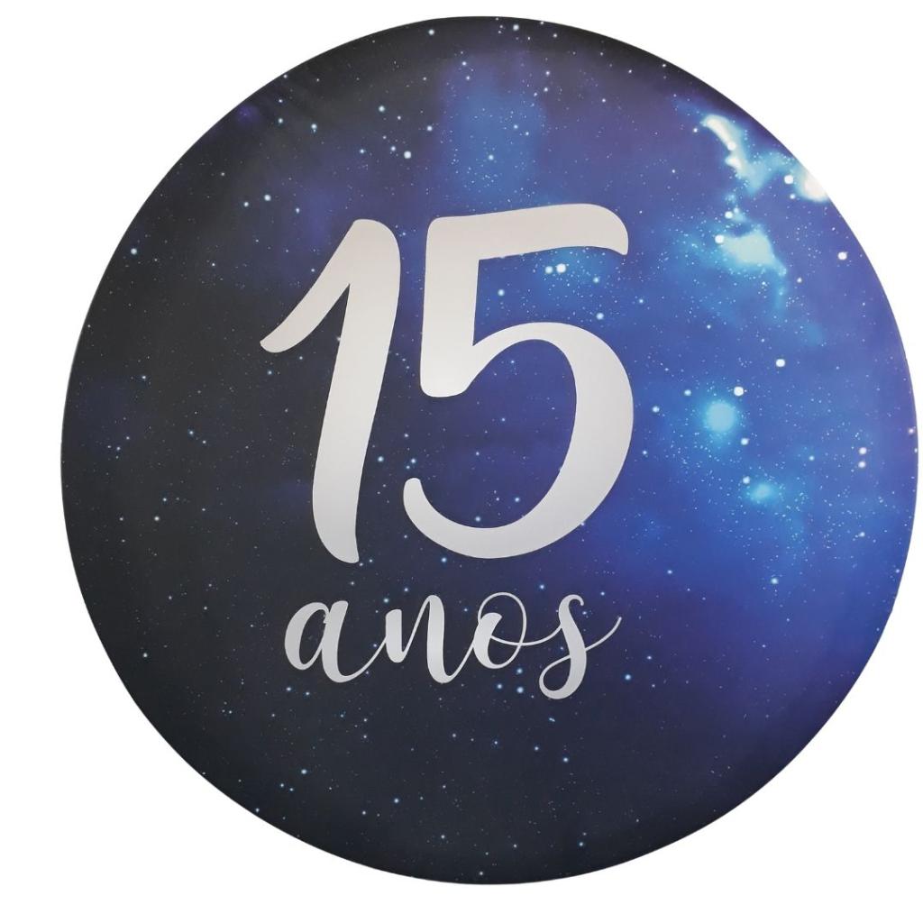 Capa Para Painel 15 Anos Azul E Prata 1,50M. - Azul Escuro,Azul Candy,Azul Claro - Rocha Decorações
