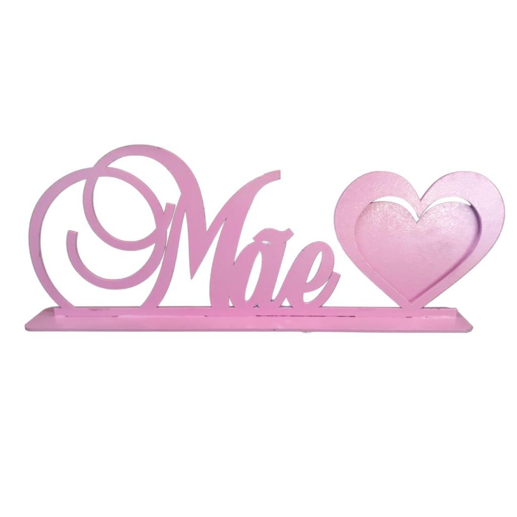 Palavra Mãe Rosa 15Cm - Rocha Decorações