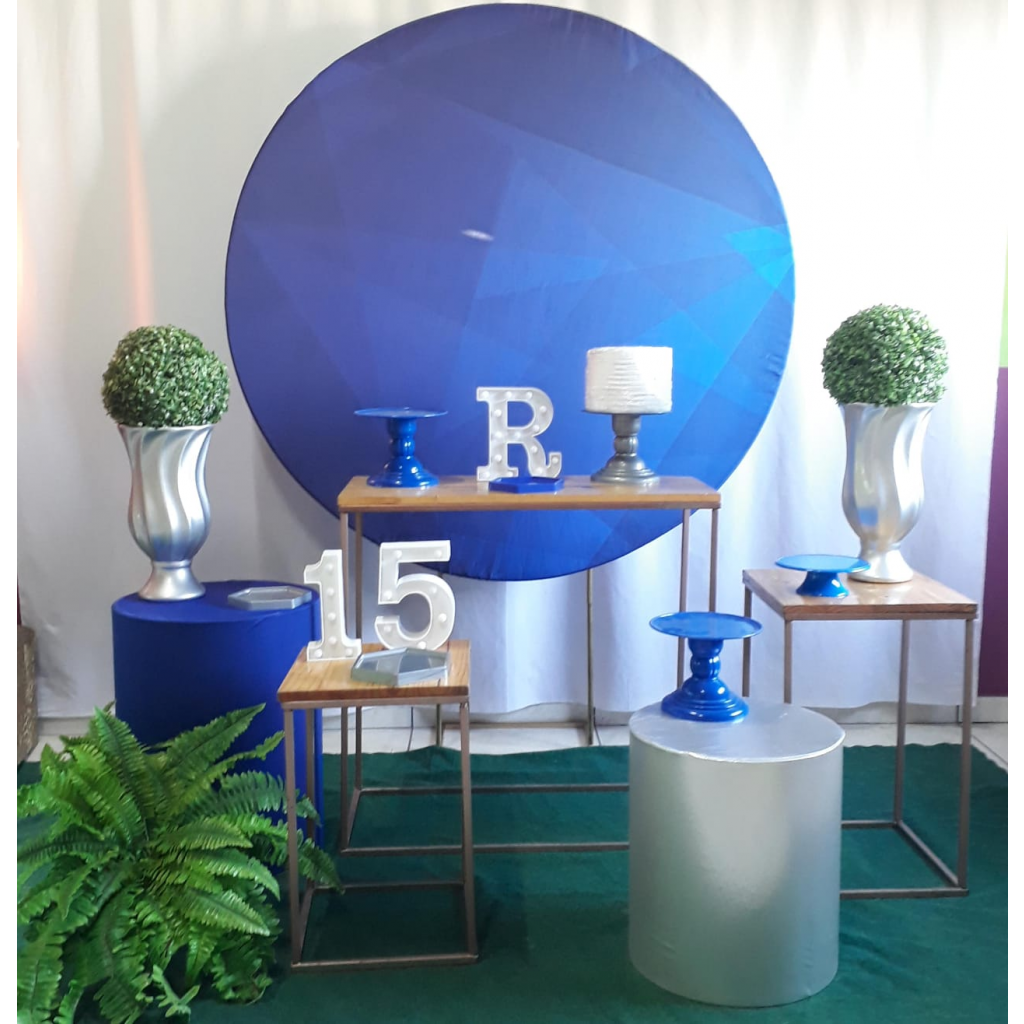 Geométrico Azul Composição. - Rocha Decorações
