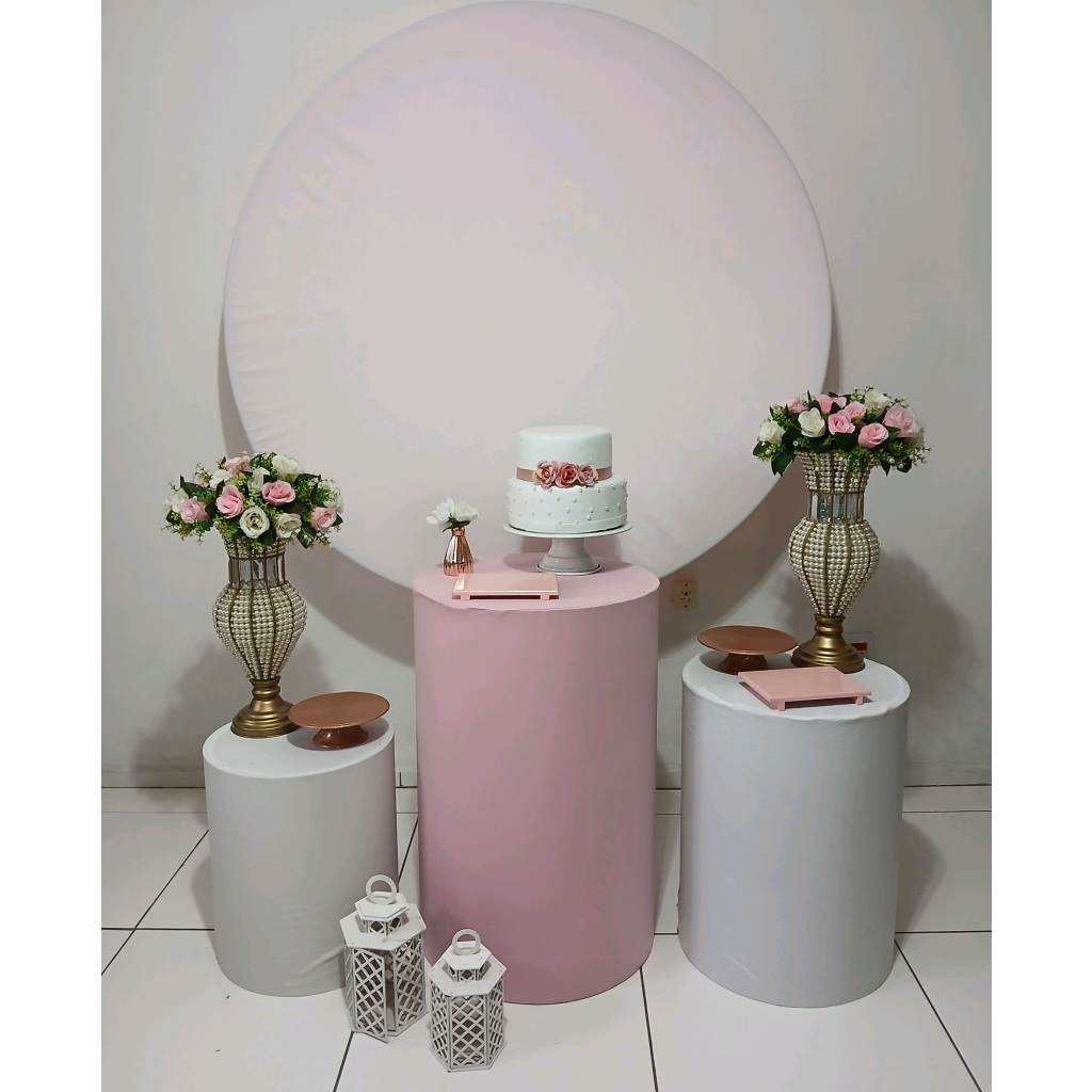 Feminino Rosa E Branco Adulto Composição - Rocha Decorações