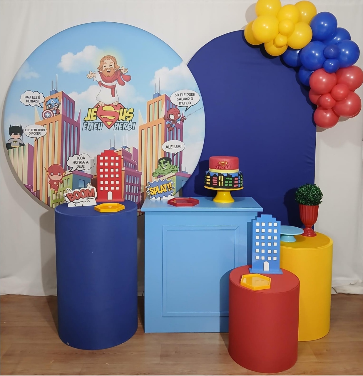 Jesus Meu Heroi Kit Master Com Balão 1 Metro - Rocha Decorações