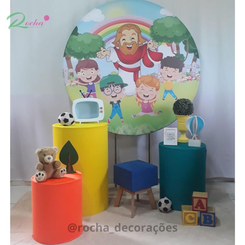 Jesus E As Crianças, Dias das Crianças Cenario Para Foto Composição - Rocha Decorações