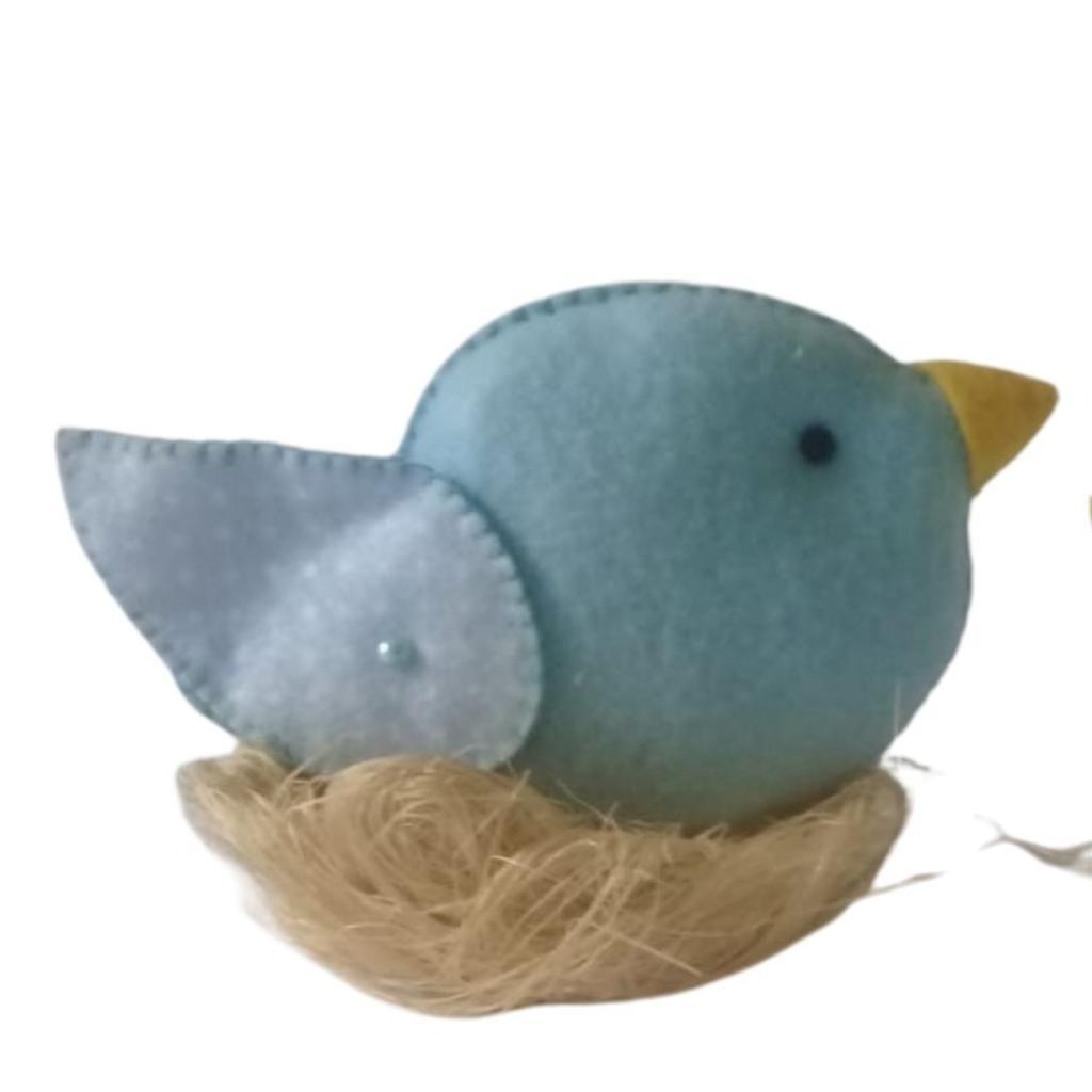 Passaro Azul Feltro - Rocha Decorações